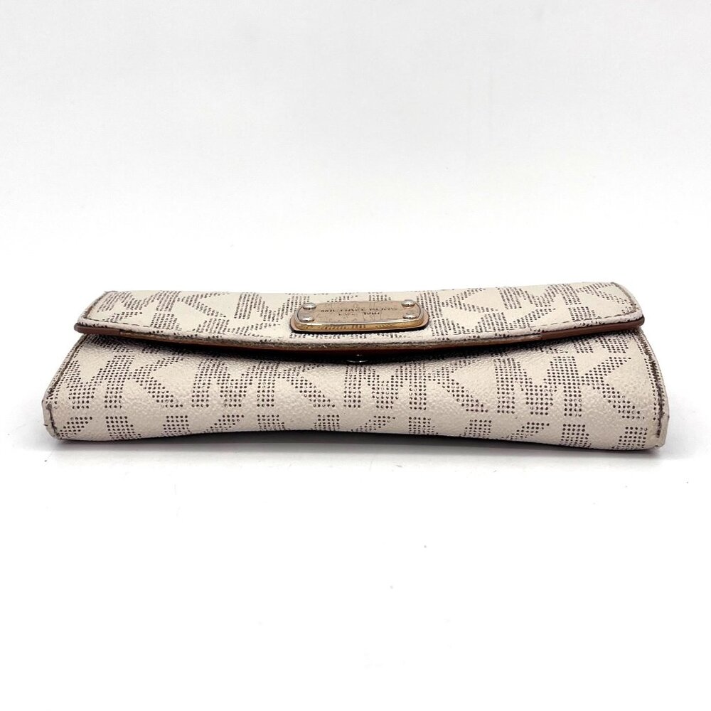 Michael Kors Jet Set Beige Monogram Continental Wallet Zip Around Compartments - Picture 4 of 16